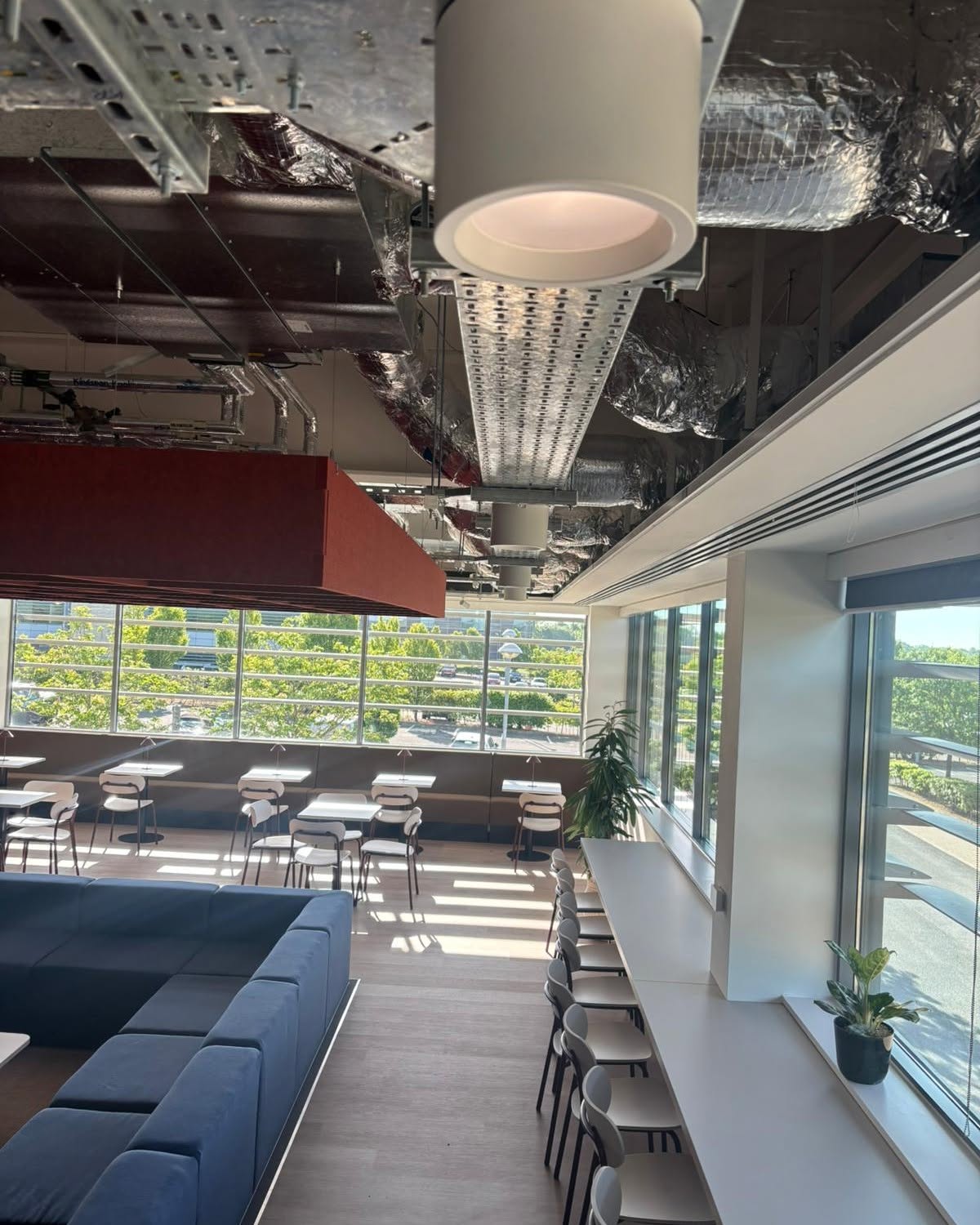 Commercial interior lighting installation in a managed building